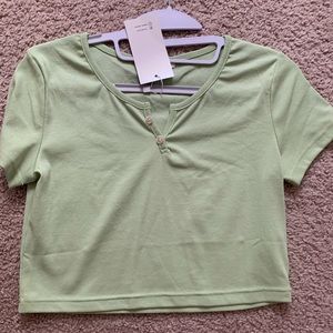 Green Cropped Top